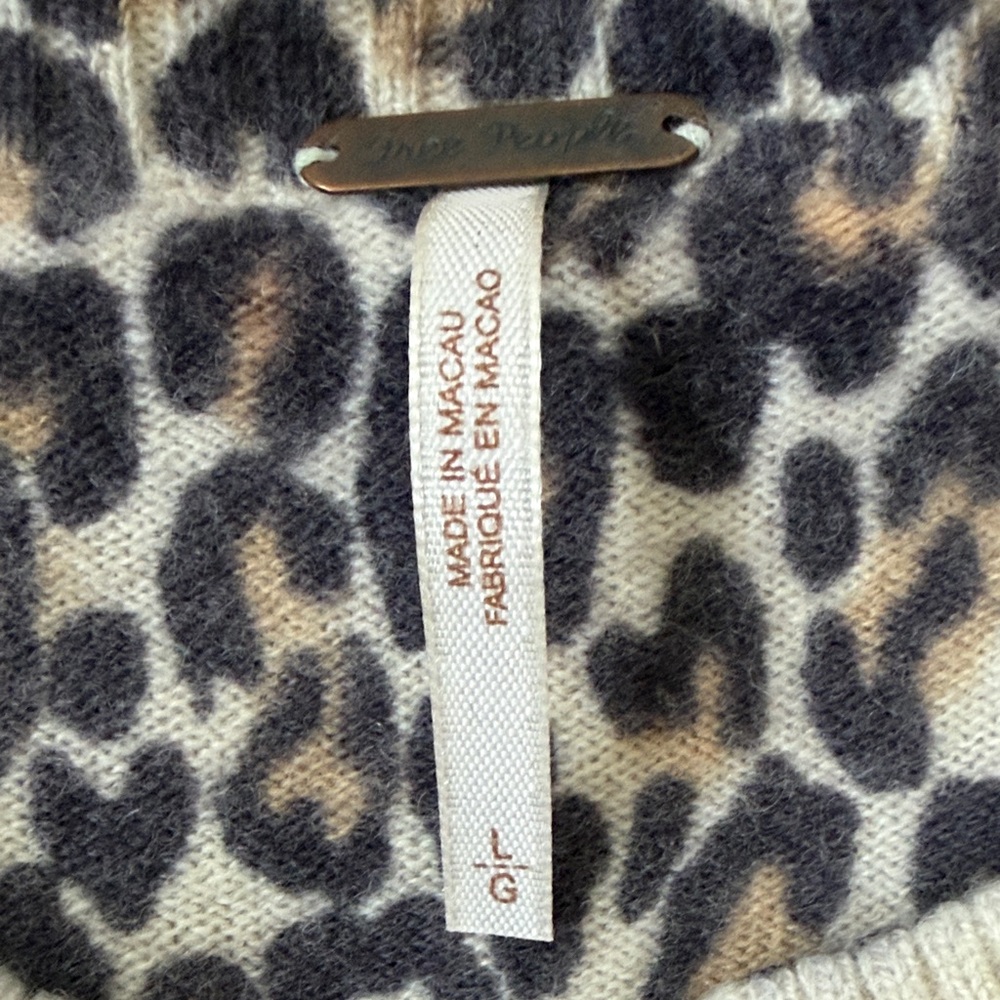 Free People Leopard Print Button-Front Women's Cardigan - Picture 3 of 6
